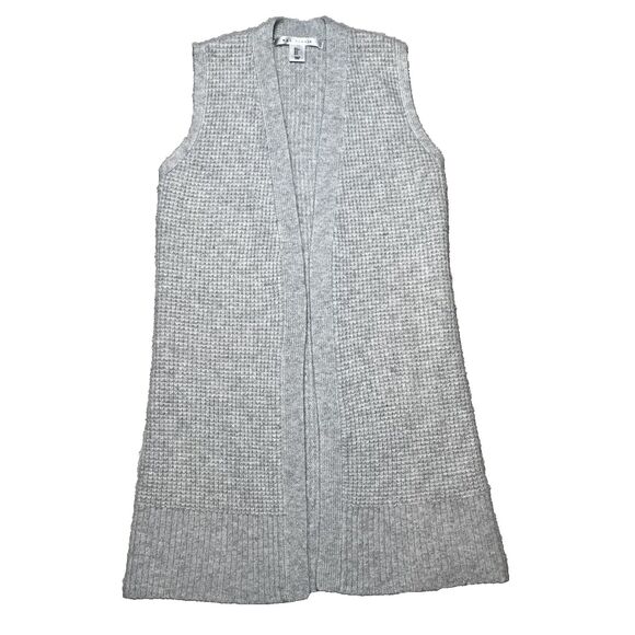 Max Studio Merino Wool Blend Cardigan Sweater Vest Gray Women Small Sleeveless - Picture 1 of 8